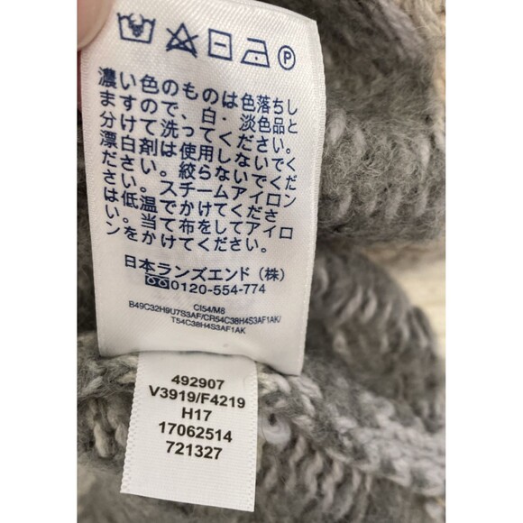 Lands End Women Size 1X Sweater Ivory Fair Isle Chunky Wool Alpaca Turtleneck - Picture 11 of 15